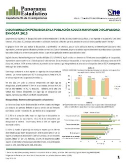 Boletín Panorama Estadístico 79 Discriminación Percibida en la Población Adulta Mayor con Discapacidad Enhogar 2013 Septiembre Octubre 2015