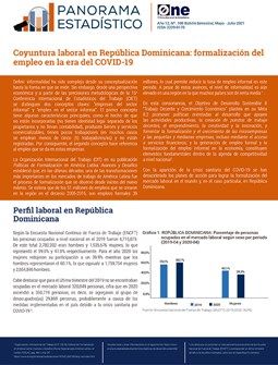 Panorama Estadístico 108 Coyuntura laboral en República Dominicana: formalización del  empleo en la era del COVID-19