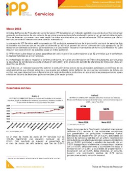 Boletín Índice de Precios del Productor Servicios Marzo 2016