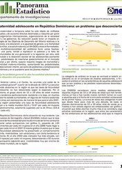 Boletín Panorama Estadístico 40 Maternidad Adolescente en República Dominicana un Problema que Desconcierta Junio 2011