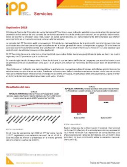 Boletín Índice de Precios del Productor Servicios Septiembre 2018