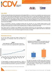 Boletín Índice de Costos Directos de la Construcción de Viviendas,  Julio 2018