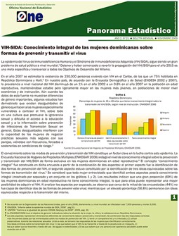 Boletín Panorama Estadístico 21 VIH-SIDA Conocimiento Integral de las Mujeres Dominicanas sobre Formas de Prevenir y Trasmitir el Virus Noviembre 2009