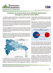 Boletín Panorama Estadístico 52 Condición de Lectoescritura en la Población Dominicana Hallazgos a partir del Censo 2010 Enero 2013