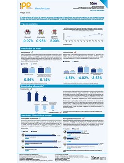 Índice de Precios del Productor, de la sección de Industrias Manufactureras (IPP Manufactura) - Mayo 2025