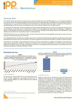 Boletín Índice de Precios del Productor Manufactura Noviembre 2018