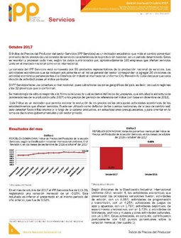 Boletín Índice de Precios del Productor Servicios Octubre 2017