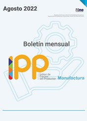 Índice de Precios del Productor de la sección de Industrias Manufactureras (IPP Manufactura Agosto 2022)
