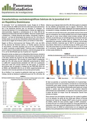 Boletín Panorama Estadístico 54 Características Sociodemográficas Básicas de la Juventud Ni-nien República Dominicana Marzo 2013