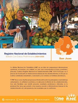 Boletín Preliminar Registro Nacional de Establecimientos San Juan 2014-2015