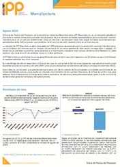 Boletín Índice de Precios del Productor Manufactura Agosto 2016