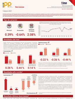 Índice de Precios del Productor del sector Servicios febrero 2021