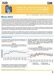Boletín Indice de Costos Directos de la Construcción de Viviendas Marzo 2015