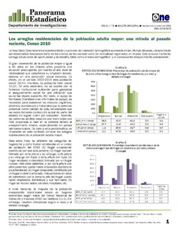 Boletín Panorama Estadístico 74 Los Arreglos Residenciales Población Adulta Mayor Una Mirada al Pasado Reciente Censo 2010 Noviembre Diciembre 2014