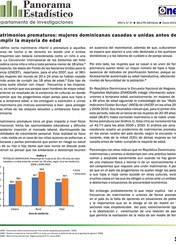 Boletines Panorama Estadistico 47 Matrimonios Prematuros Mujeres Dominicanas Casadas o Unidas Antes de Cumplir la Mayoría de Edad Enero 2012