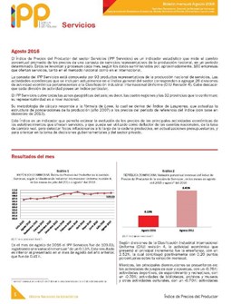 Boletín Índice de Precios del Productor Servicios Agosto 2016