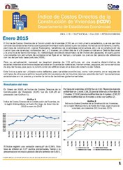 Boletín Indice de Costos Directos de la Construcción de Viviendas Enero 2015