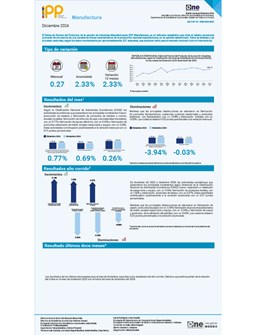 Índice de Precios del Productor, de la sección de Industrias Manufactureras (IPP Manufactura) - Diciembre 2024