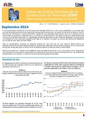 Boletín Indice de Costos Directos de la Construcción de Viviendas Septiembre 2014