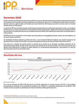 Índice de Precios del Productor del sector Servicios noviembre 2020