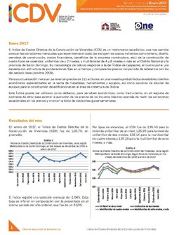 Boletín Indice de Costos Directos de la Construcción de Viviendas Enero 2017