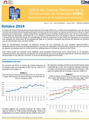 Boletín Indice de Costos Directos de la Construcción de Viviendas Octubre 2014