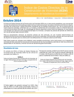Boletín Indice de Costos Directos de la Construcción de Viviendas Octubre 2014