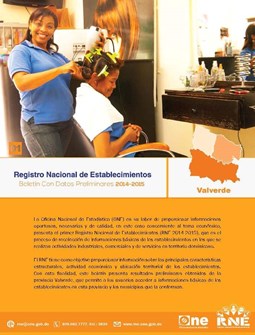 Boletín Preliminar Registro Nacional de Establecimientos Valverde 2014-2015