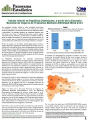 Boletín Panorama Estadístico 87 Trabajo Infantil en Rep Dom A Partir de la Enhogar Mics 2014