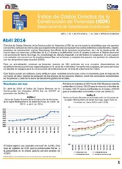 Boletín Indice de Costos Directos de la Construcción de Viviendas Abril 2014