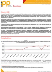 Índice de Precios del Productor del sector Servicios diciembre 2020