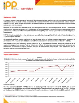 Índice de Precios del Productor del sector Servicios diciembre 2020