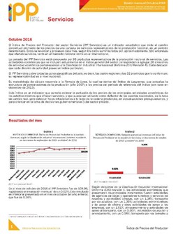 Boletín Índice de Precios del Productor Servicios Octubre 2016
