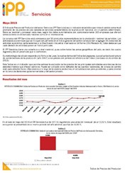 Boletín Índice de Precios del Productor, Servicio Mayo 2019