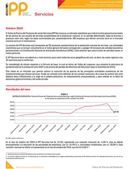 Índice de Precios del Productor del sector Servicios octubre 2020