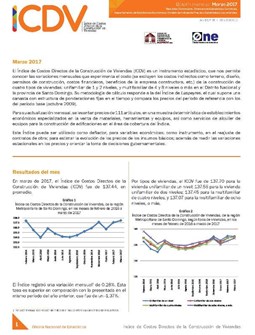 Boletín Indice de Costos Directos de la Construcción de Viviendas Marzo 2017