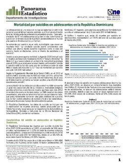 Boletín Panorama Estadístico 91 Mortalidad por Suicidios en Adolescentes en la República Dominicana