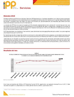 Boletín Índice de Precios del Productor Servicio Diciembre 2018