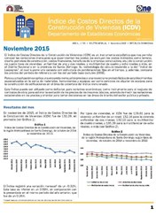 Boletín Indice de Costos Directos de la Construcción de Viviendas Noviembre 2015