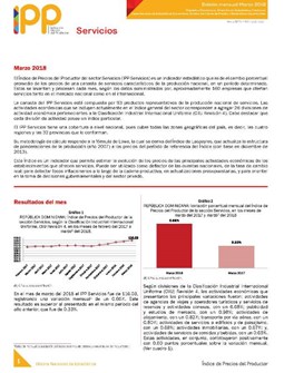 Boletín Índice de Precios del Productor Servicios Marzo 2018