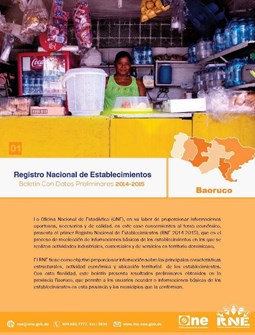 Boletín Preliminar Registro Nacional de Establecimientos Baoruco 2014-2015