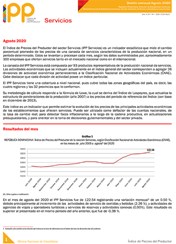 Índice de Precios del Productor del sector Servicios agosto 2020