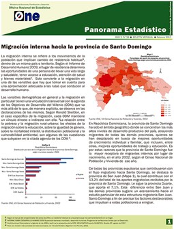 Boletín Panorama Estadístico 36 Migración Interna hacia la Provincia de Santo Domingo Febrero 2011