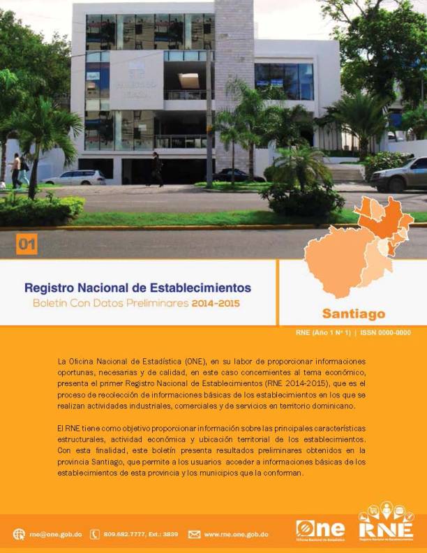 Boletín Preliminar Registro Nacional de Establecimientos Santiago 2014-2015