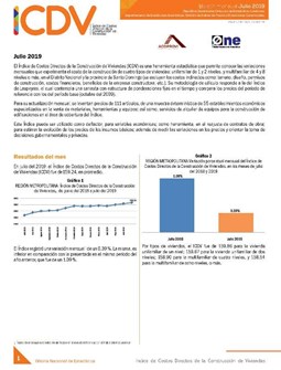 Boletín Indice de Costos Directos de la Construcción de Viviendas Julio 2019