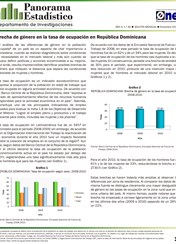 Boletín Panorama Estadístico 46 Brecha de Género en la Tasa de Ocupación en República Dominicana Diciembre 2011