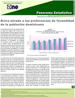 Boletín Panorama Estadístico 10 Breve Mirada a las Preferencias de Fecundidad de la Población Dominicana Diciembre 2008