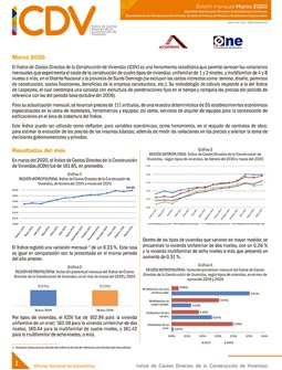 Boletín Índice de Costos Directos de la Construcción de Viviendas, Marzo 2020