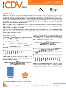 Boletín Indice de Costos Directos de la Construcción de Viviendas Octubre 2019