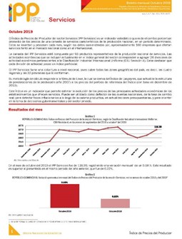 Boletín Índice de Precios del Productor Servicio Octubre 2019